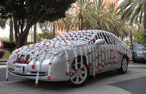 صور اجمل وأغرب سيارات مزينة  للعروس: بالزهور، الفواكه، الشوكولاطة واكياس الشيبس! صورة رقم 21
