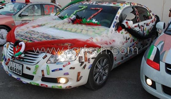 صور اجمل وأغرب سيارات مزينة  للعروس: بالزهور، الفواكه، الشوكولاطة واكياس الشيبس! صورة رقم 7