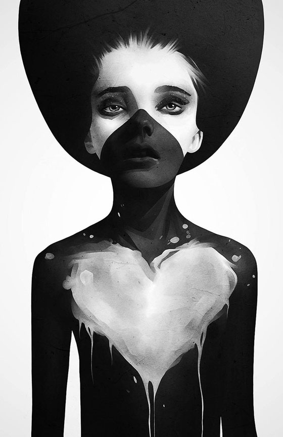 رسومات فنية رائعة محورها المرأة (من وحي الظلام والسلام) صورة رقم 19