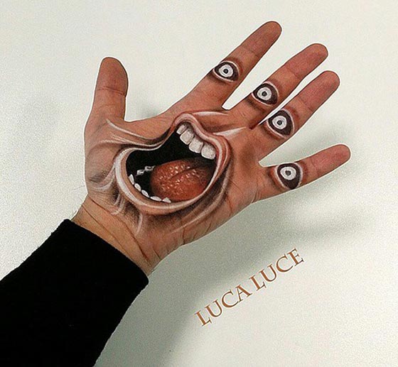 بالصور.. خداع بصري مذهل على راحة اليد وسيلته الابعاد الثلاثية صورة رقم 4