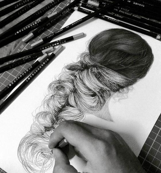 فنان رسم الشعر بالرصاص بصورة مذهلة.. شاهد الصور صورة رقم 3