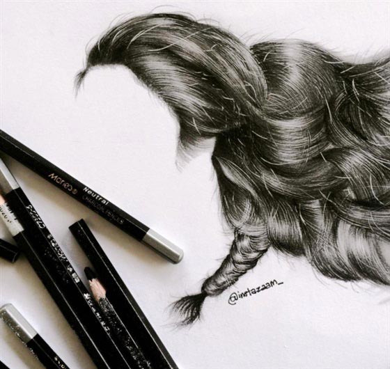 فنان رسم الشعر بالرصاص بصورة مذهلة.. شاهد الصور صورة رقم 4
