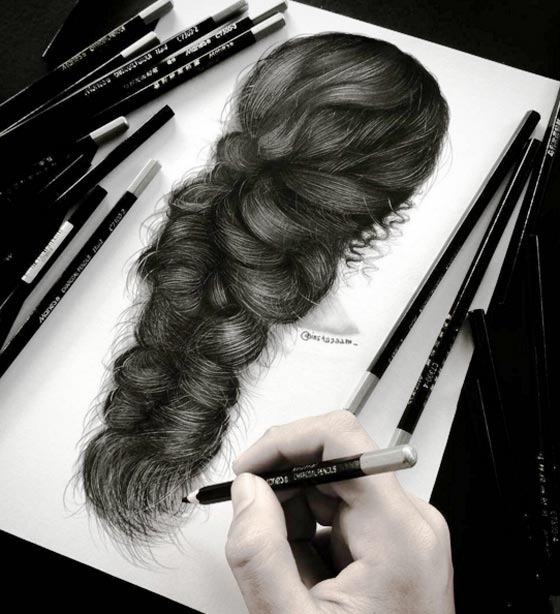 فنان رسم الشعر بالرصاص بصورة مذهلة.. شاهد الصور صورة رقم 13