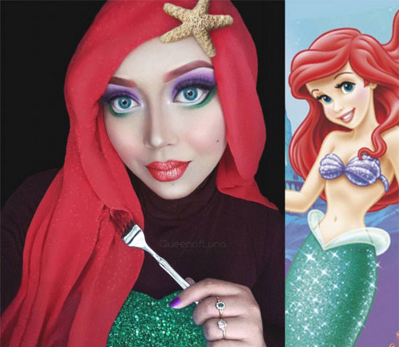 صور مذهلة: فتاة استخدمت حجابها كي تتحول الى اميرات ديزني! صورة رقم 9