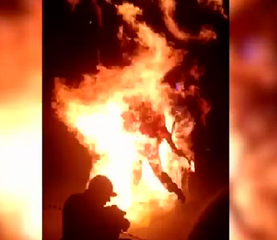 فيديو مثير.. شاب يتحول الى كتلة نار في استعراض بامشاعل صورة رقم 3