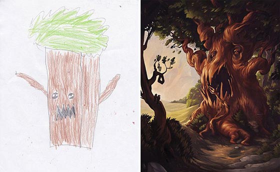 رسومات الاطفال تتحول الى وحوش في لوحات ثلاثية الابعاد.. صور صورة رقم 1