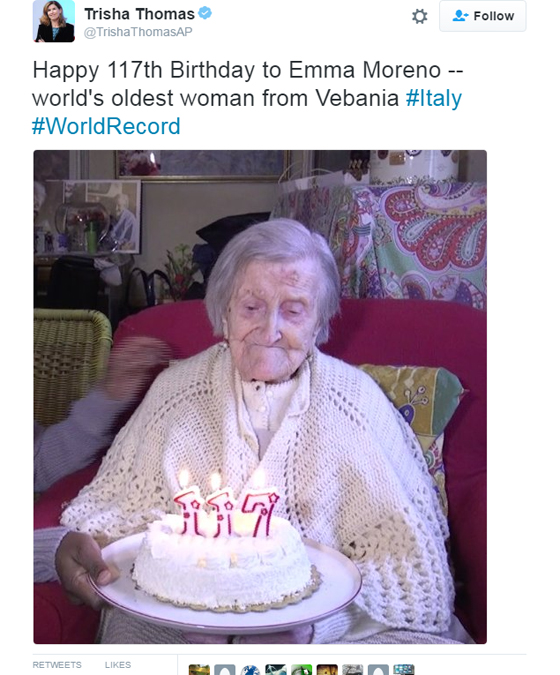أكبر معمرة على وجه الأرض تحتفل بعيد ميلادها الـ117 صورة رقم 12 أكبر معمرة على وجه الأرض تحتفل بعيد ميلادها الـ117 صورة رقم 12