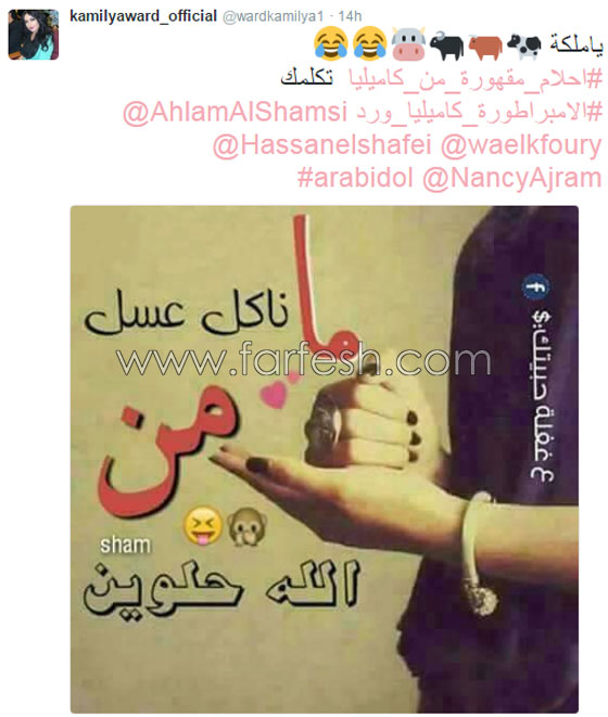 هل فعلا قامت احلام بتهديد الجزائرية كاميليا ورد في عرب ايدول؟  صورة رقم 2