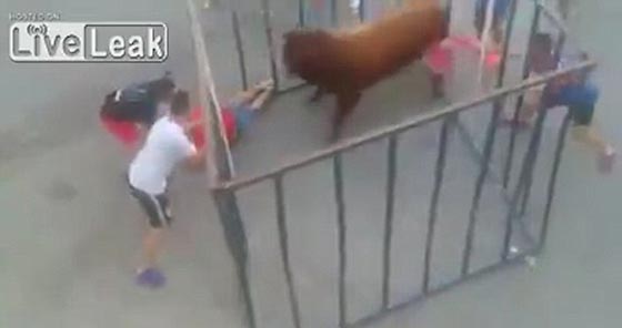 شاهد كيف هجم ثور هائج على مصارع مختبئ في قفص صورة رقم 2