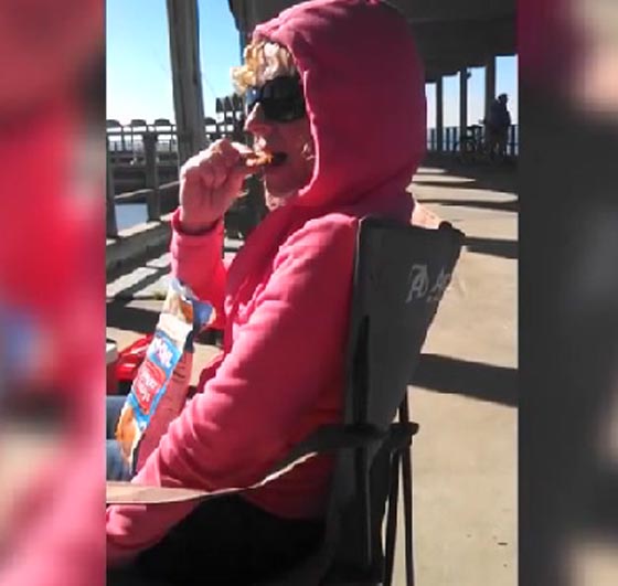 طائر يسرق الطعام من امرأة على طريقته الماكرة.. شاهده صورة رقم 2 طائر يسرق الطعام من امرأة على طريقته الماكرة.. شاهده صورة رقم 2