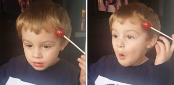 فيديو طريف.. طفل اضاع حلوى المصاصة فعثر عليها عالقة بشعره! صورة رقم 1