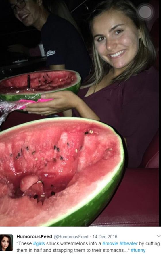 صور اغرب الوجبات التي تناولها اشخاص في السينما.. بطيخة وشوربة دجاج! صورة رقم 3
