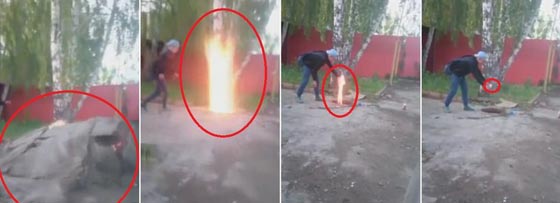 شاب روسي كاد يفقد حياته وهو يختبر تفجير انبوب مجاري.. فيديو صورة رقم 1