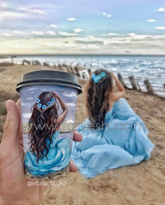 بالصور.. فتاة تحول أكواب قهوتها للوحات مذهلة صورة رقم 2