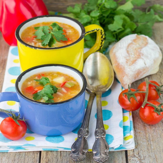 وصفة تحضير شوربة الخضار مع الأرز اللذيذة صورة رقم 1