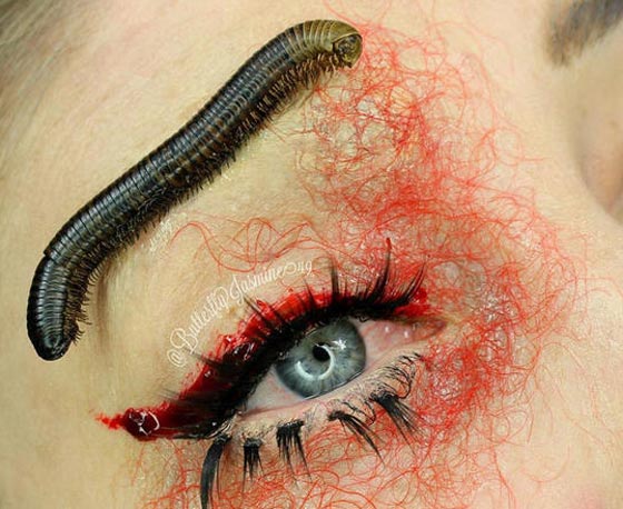 بالفيديو والصور..  خبيرة مكياج تستخدم كل أنواع الحشرات في أعمالها! صورة رقم 3