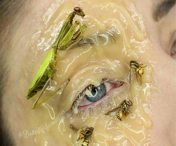 بالفيديو والصور..  خبيرة مكياج تستخدم كل أنواع الحشرات في أعمالها! صورة رقم 4