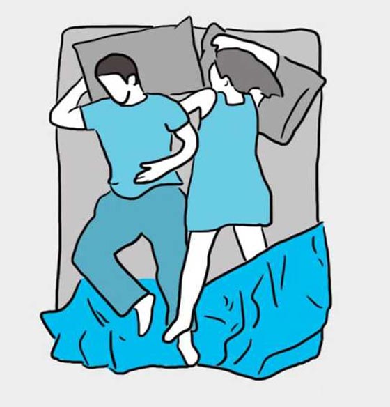 صورة رقم 5 - للمتزوجين فقط.. تعرف على حياتك العاطفية من خلال وضعية نومكما صورة رقم 5 - للمتزوجين فقط.. تعرف على حياتك العاطفية من خلال وضعية نومكما
