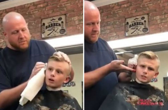 فيديو صادم.. حلاق يقطع أذن طفل عن طريق الخطأ صورة رقم 2