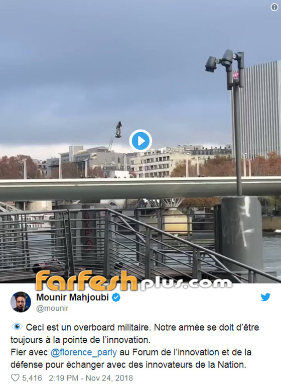مخترع فرنسي يخترع لوحا طائرا يمكن استعماله لمهام عسكرية! فيديو صورة رقم 1
