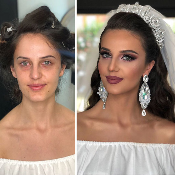 صور صادمة للفرق الهائل لفتيات قبل وبعد المكياج والتجميل ليلة العرس! صورة رقم 4
