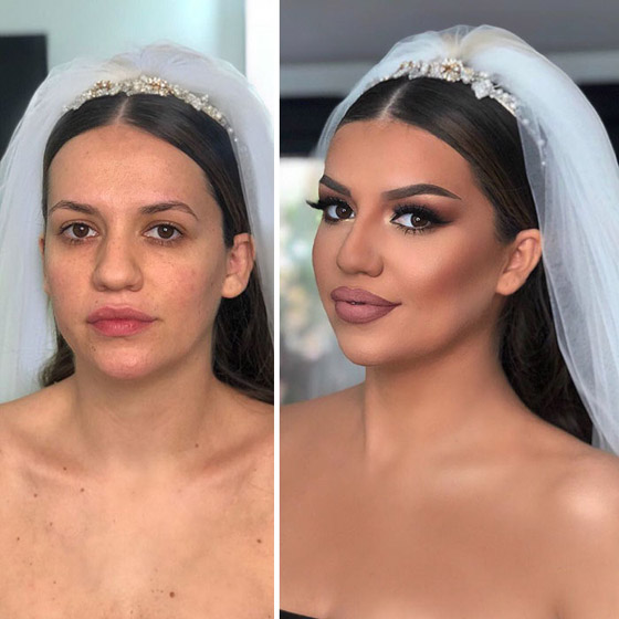 صور صادمة للفرق الهائل لفتيات قبل وبعد المكياج والتجميل ليلة العرس! صورة رقم 8