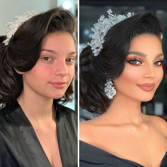صور صادمة للفرق الهائل لفتيات قبل وبعد المكياج والتجميل ليلة العرس! صورة رقم 11