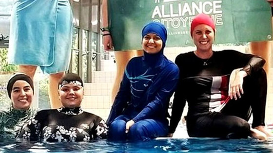 نساء مسلمات يتحدين حظر البوركيني في فرنسا ويرتدينه في حمام السباحة صورة رقم 9 نساء مسلمات يتحدين حظر البوركيني في فرنسا ويرتدينه في حمام السباحة صورة رقم 9