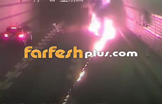 زوجان صينيان يهربان بأعجوبة بعد اشتعال حافلتهم وانفجارها فجأة! صورة رقم 2 زوجان صينيان يهربان بأعجوبة بعد اشتعال حافلتهم وانفجارها فجأة! صورة رقم 2