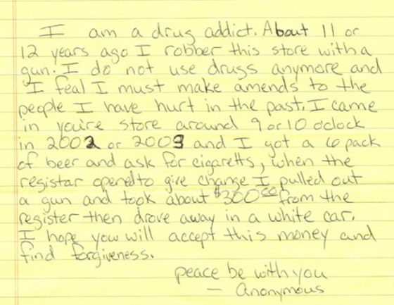 بعد ارتكابهم السرقة.. حالات تأنيب ضمير لصوص تعيد إيمانك بالإنسانية! صورة رقم 1 بعد ارتكابهم السرقة.. حالات تأنيب ضمير لصوص تعيد إيمانك بالإنسانية! صورة رقم 1