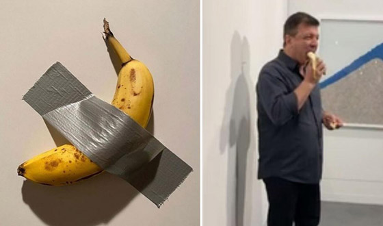 بالفيديو: رجل يأكل (موزة الحائط) التي بيعت بـ120 ألف دولار! صورة رقم 6