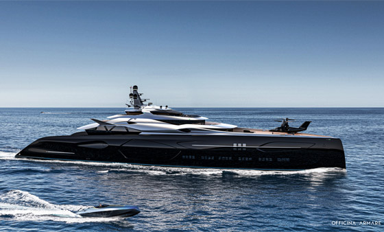 بالصور: يخت فاخر ضخم على شكل سفينة حربية بلون أسود لامع! صورة رقم 5