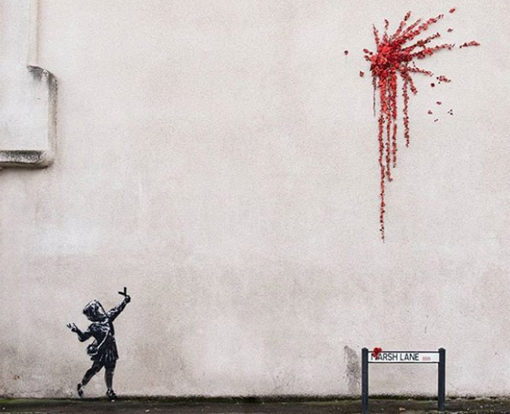 رصاصة من الزهور.. (غرافيتي) بانكسي الجديدة بمناسبة عيد الحب صورة رقم 3