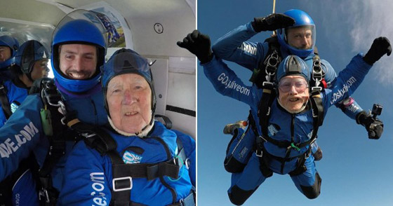 مسن (95 عاما) يُقنع دار الرعاية التي يسكنها بالسماح له القفز بالمظلات! صورة رقم 1