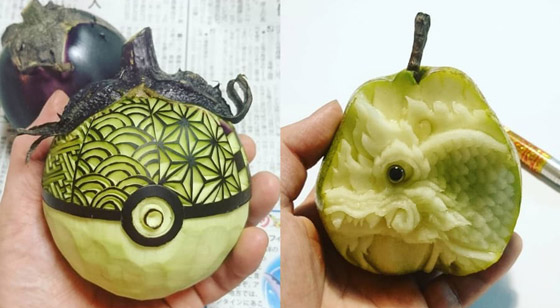 بالصور: طباخ ياباني محترف ينحت من الطعام قطع فنية خيالية صورة رقم 3