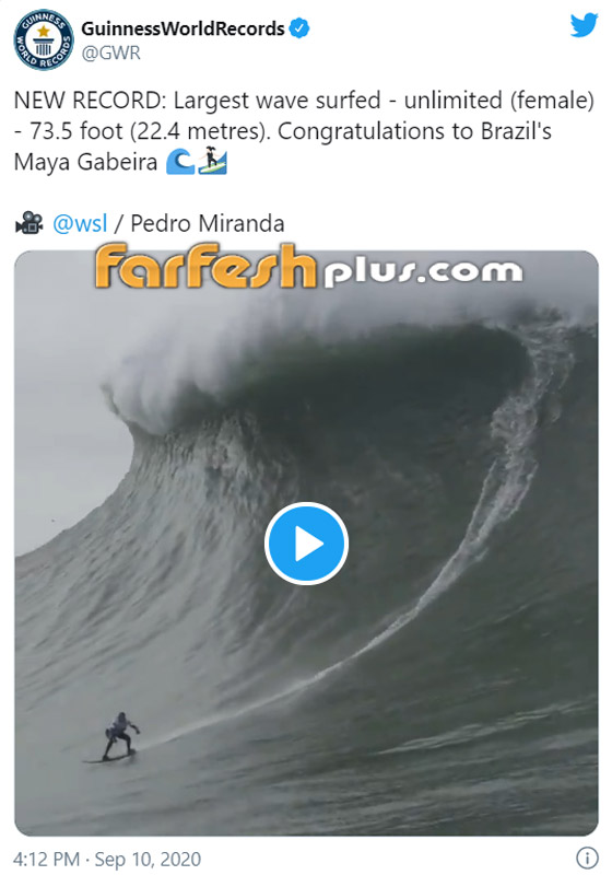 لقطة توقف القلب: برازيلية تحطم رقما قياسيا بركوب أكبر موجة أسطورية! صورة رقم 1