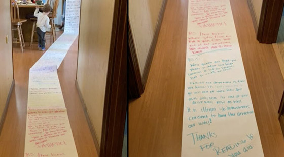 طفلة تكتب رسالة بطول 15 مترا لجارتها بهدف استعادة لعبها.. صور صورة رقم 4