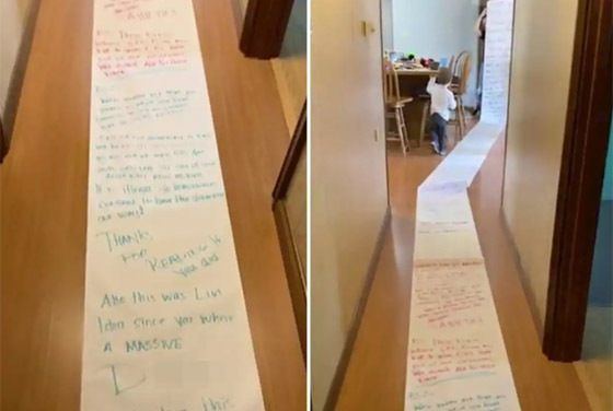 طفلة تكتب رسالة بطول 15 مترا لجارتها بهدف استعادة لعبها.. صور صورة رقم 1