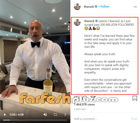 أول أمريكي يحقق هذا الإنجاز.. ذا روك يحتفل بوصول عدد متابعيه لرقم قياسي صورة رقم 4 أول أمريكي يحقق هذا الإنجاز.. ذا روك يحتفل بوصول عدد متابعيه لرقم قياسي صورة رقم 4