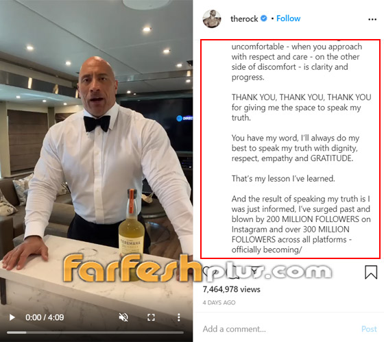 أول أمريكي يحقق هذا الإنجاز.. ذا روك يحتفل بوصول عدد متابعيه لرقم قياسي صورة رقم 5 أول أمريكي يحقق هذا الإنجاز.. ذا روك يحتفل بوصول عدد متابعيه لرقم قياسي صورة رقم 5