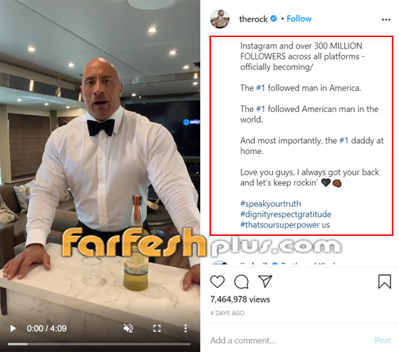 أول أمريكي يحقق هذا الإنجاز.. ذا روك يحتفل بوصول عدد متابعيه لرقم قياسي صورة رقم 6 أول أمريكي يحقق هذا الإنجاز.. ذا روك يحتفل بوصول عدد متابعيه لرقم قياسي صورة رقم 6