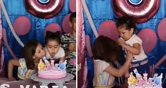 فيديو مضحك: خناقة أختين لإطفاء شمعة عيد الميلاد ينتهي بتورتة بـ500 شمعة صورة رقم 4