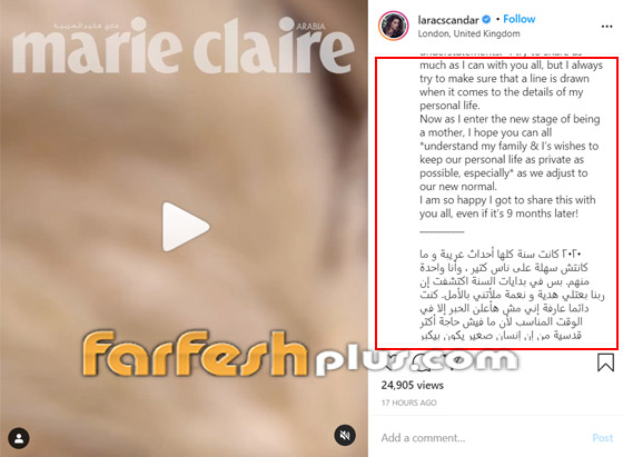 لارا إسكندر تفاجئ جمهورها بمولودتها الأولى.. أخفت حملها لهذا السبب! صورة رقم 4