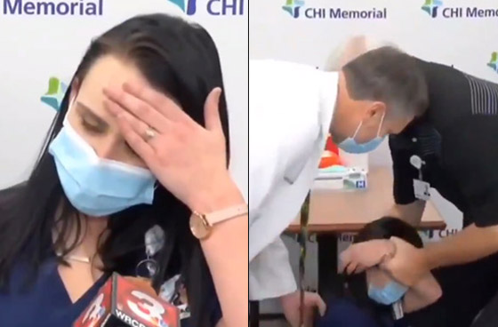 بالفيديو: إغماء ممرضة أمريكية بعد تلقيها لقاح كورونا! صورة رقم 10 بالفيديو: إغماء ممرضة أمريكية بعد تلقيها لقاح كورونا! صورة رقم 10