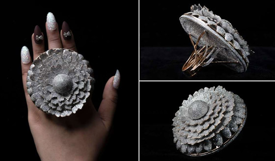 بأكثر من 12 ألف ماسة.. خاتم يدخل موسوعة غينيس (صور) صورة رقم 1