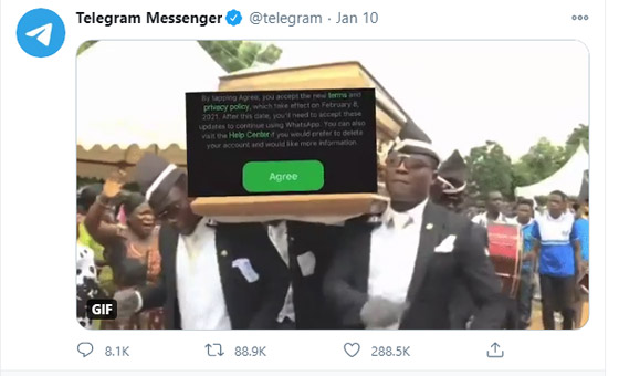 تليغرام تسخر من واتساب.. 