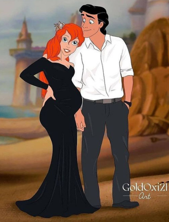 صور مدهشة تظهر نجمات وشخصيات ديزني وهن حوامل! صورة رقم 1