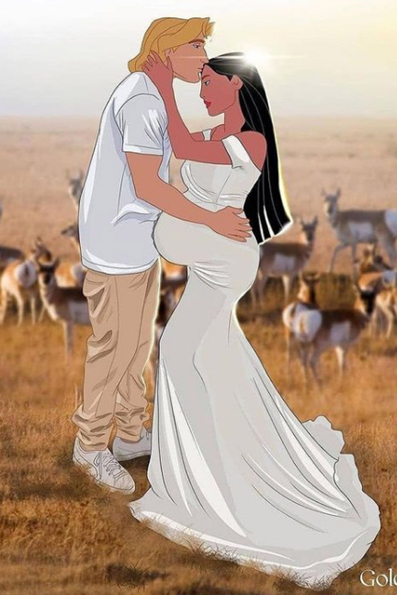 صور مدهشة تظهر نجمات وشخصيات ديزني وهن حوامل! صورة رقم 6