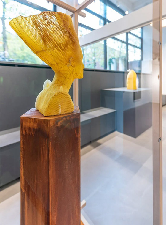 فنان يستخدم 60 ألف نحلة لصنع منحوتة ساحرة للملكة المصرية نفرتيتي صورة رقم 10