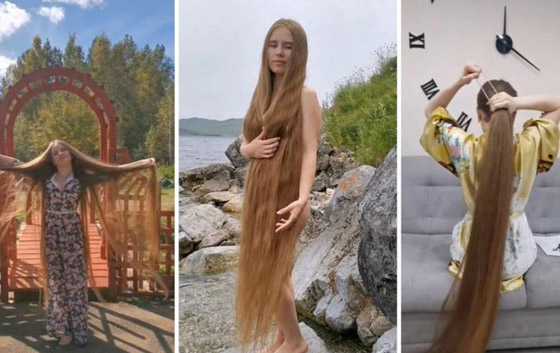 صور :رابونزل الروسية لم تقص شعرها منذ 23 عامًا صورة رقم 1